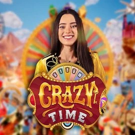 Official Live Casino logo: Crazy Time by Evolution at Bonuskong Casino