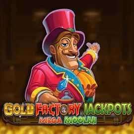 Jackpots logo of Gold Factory Jackpots Mega Moolah from Aurum Signature Studios at Bonuskong Casino